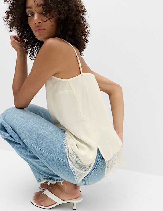 Lace Detail V-Neck Cami Top