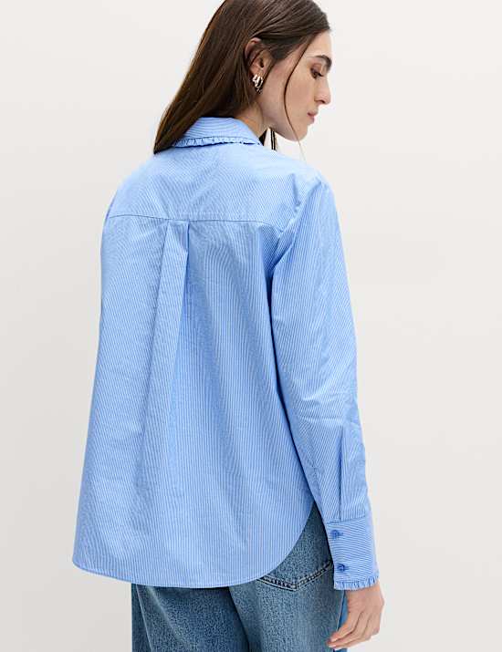 Collared Frill Detail Button Through Shirt