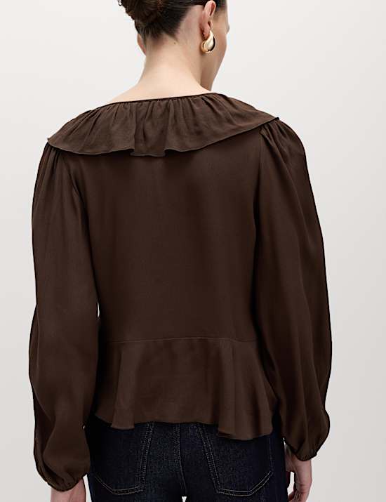 Waisted Ruffle Blouse