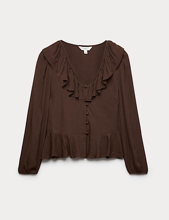 Waisted Ruffle Blouse