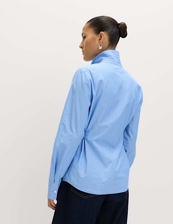 Pure Cotton Striped Button Detail Shirt