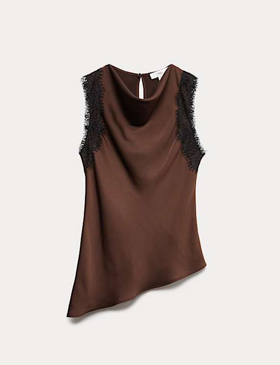 Camitop met kanten inzet