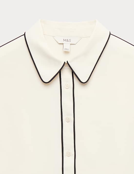 Bow Tie Piped Detail Shirt