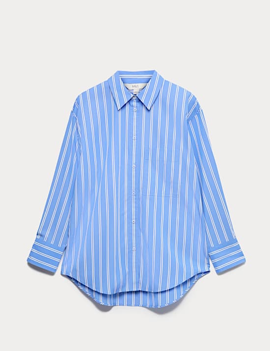 Pure Cotton Striped Girlfriend Shirt