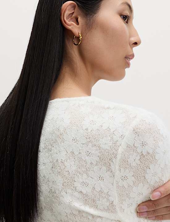 Flower Detail Cosy Button Through Top