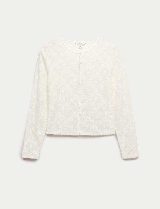 Flower Detail Cosy Button Through Top