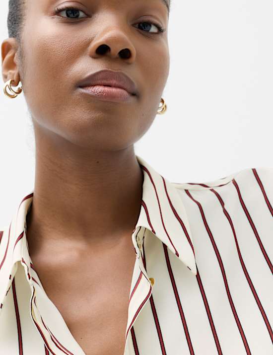 Petite Polka Dot Collared Button Through Shirt
