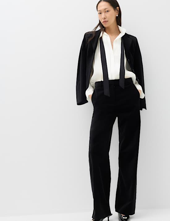Sheer Collared Pintuck Tie Front Shirt