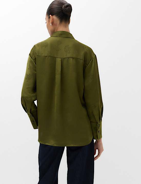 Satin Jacquard Utility Shirt