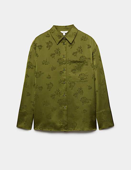 Satin Jacquard Utility Shirt