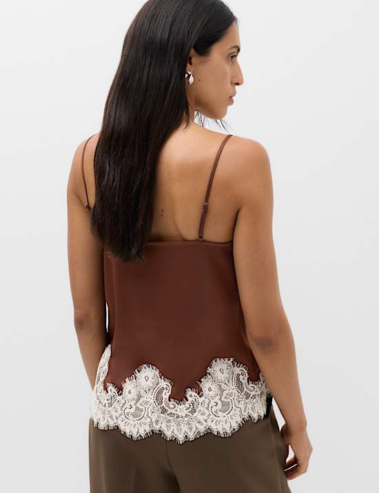 Longline Lace Insert Cami Top