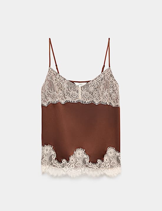 Longline Lace Insert Cami Top