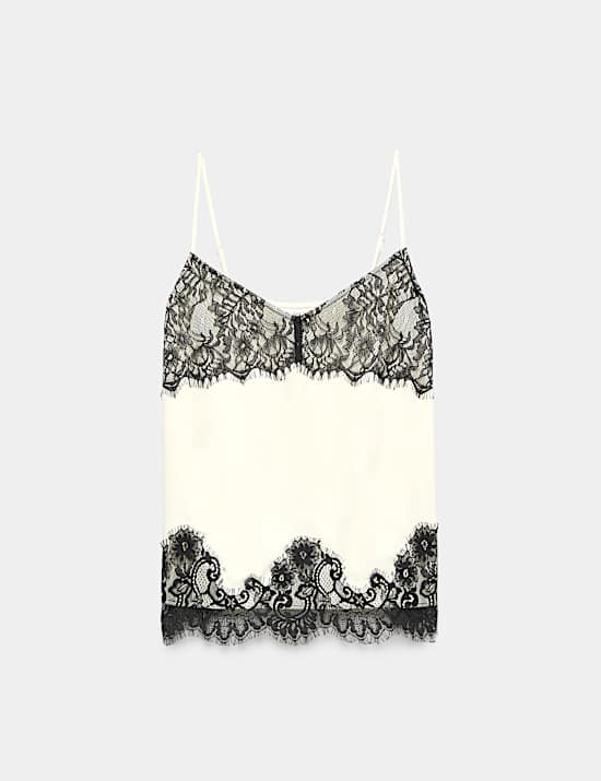 Longline Lace Insert Cami Top