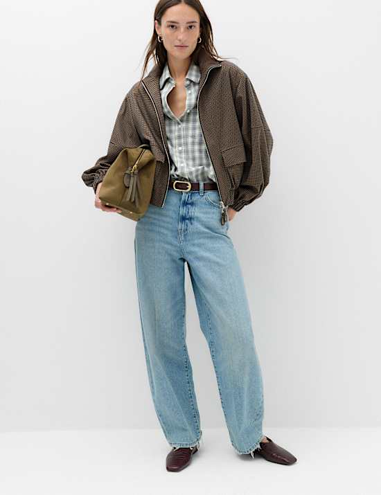 Pure Cotton Checked Collared Shirt