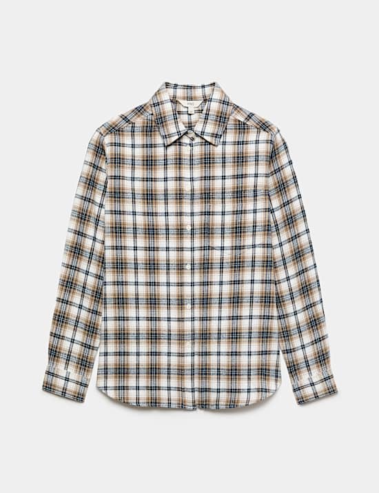 Pure Cotton Checked Collared Shirt
