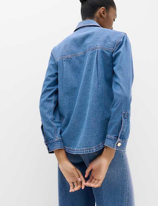 Pure Cotton Button Detail Collared Shirt