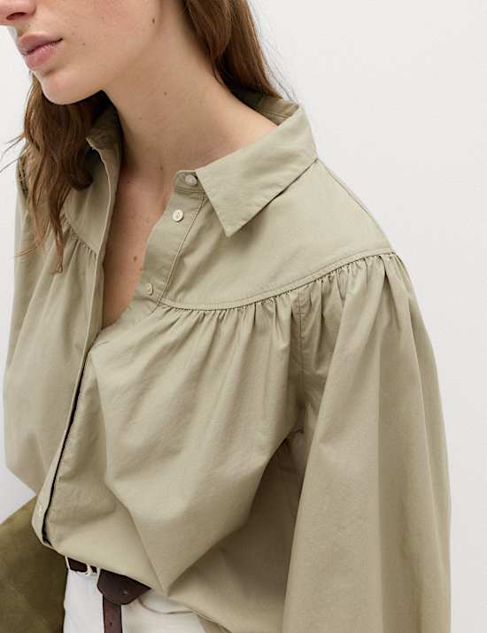 Lyocell Rich Western Style Collared Shirt