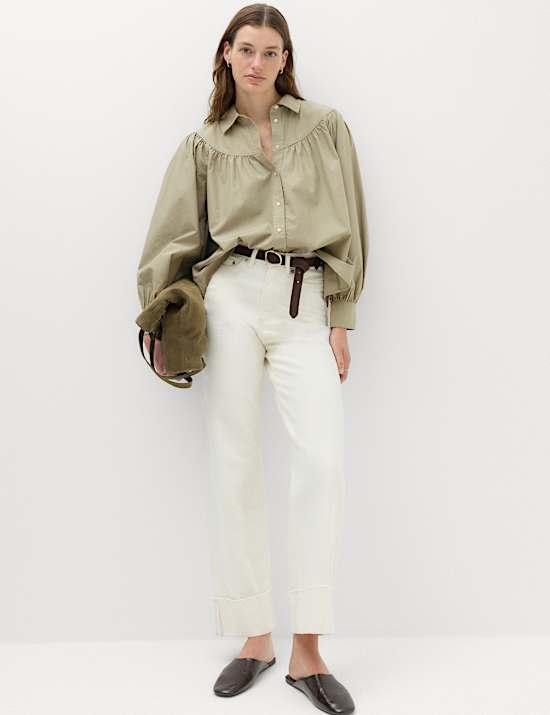 Lyocell Rich Western Style Collared Shirt