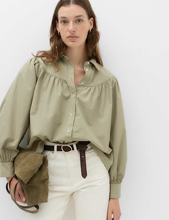 Lyocell Rich Western Style Collared Shirt