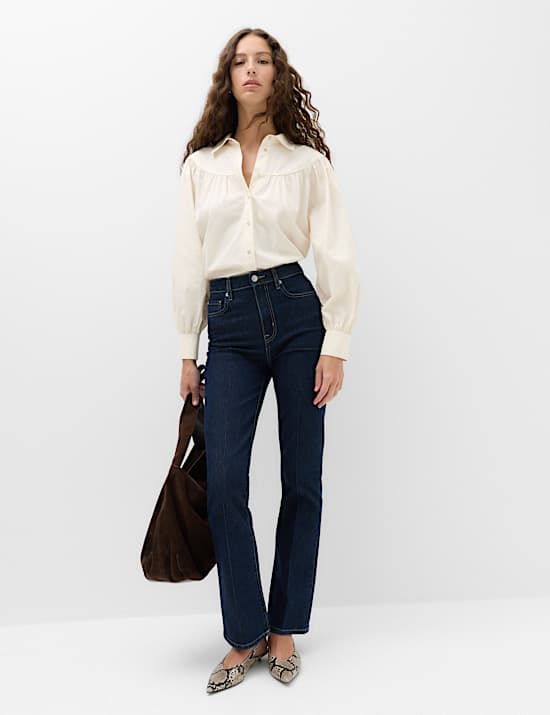 Lyocell Rich Western Style Collared Shirt