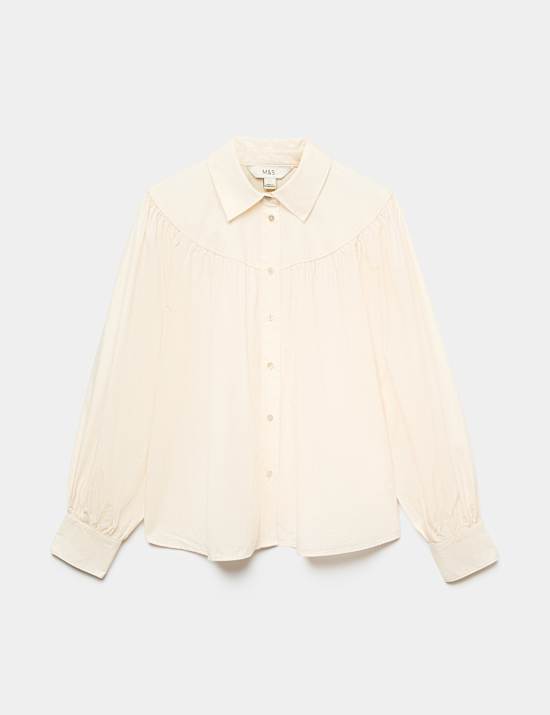 Lyocell Rich Western Style Collared Shirt