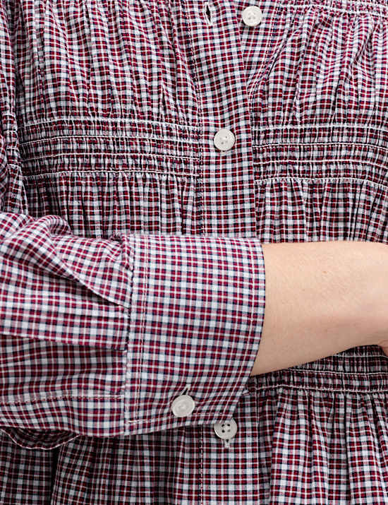 Marszczona koszula z kołnierzem 100% bawełny