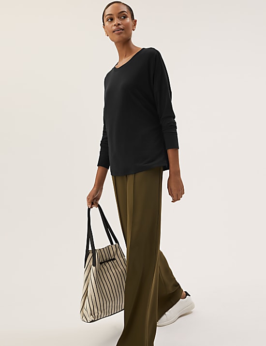 Modal Rich Round Neck Regular Fit Top