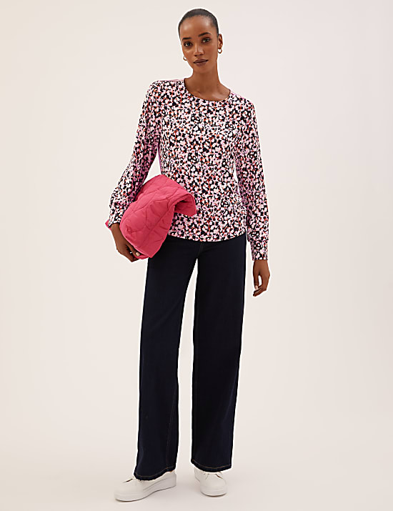 Printed Round Neck Regular Fit Top