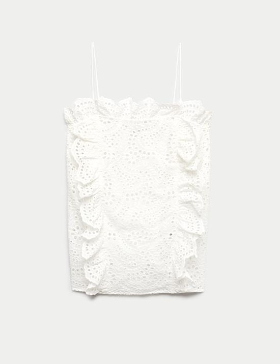 Pure Cotton Broderie Ruffle Cutwork Cami
