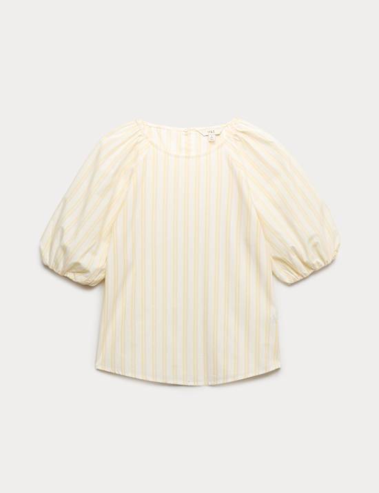 Pure Cotton Printed Puff Sleeve Blouse