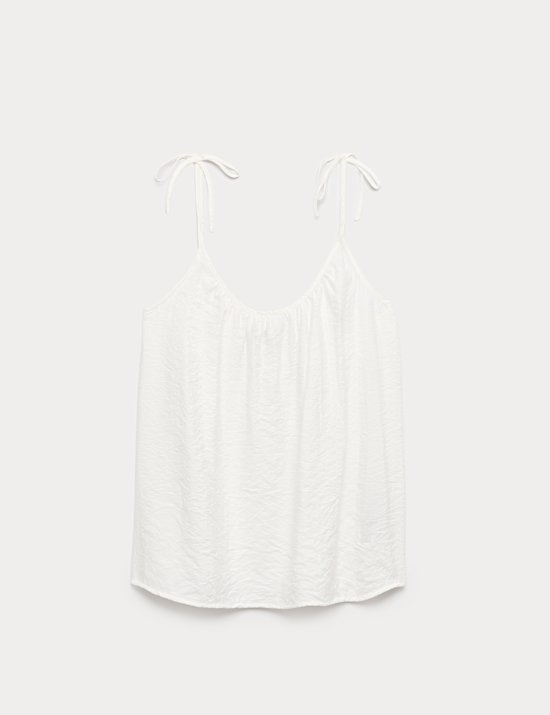 Textured Tie Detail Cami Top