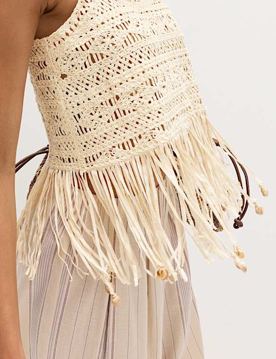 Pure Cotton Crochet Style Shell Top