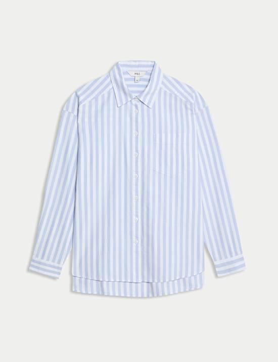 Chemise coupe large 100 % coton &agrave; rayures