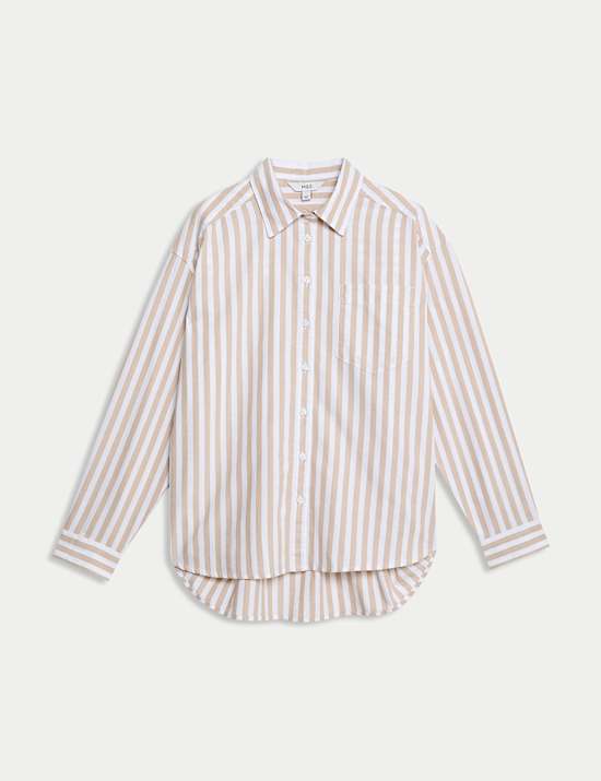 Zuiver katoenen oversized overhemd met streepmotief