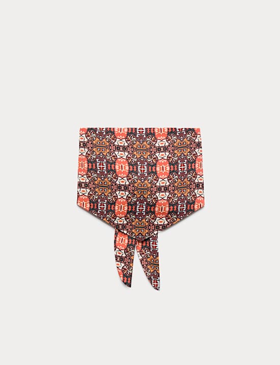 Printed Bandeau Scarf Top