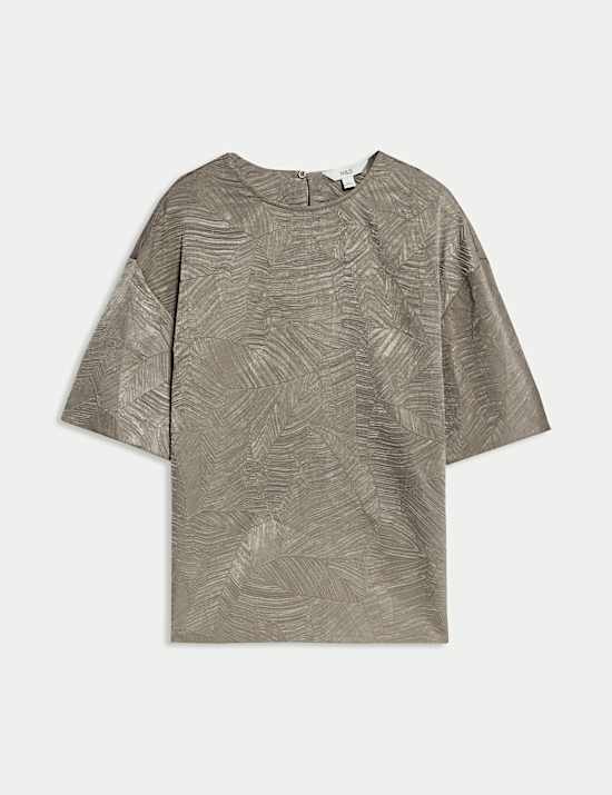 Textured Round Neck T-Shirt