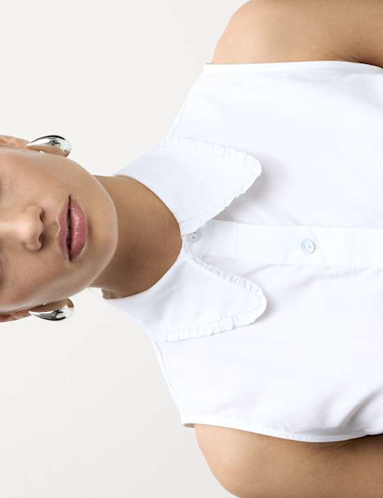 Πουκάμισο με γιακά και λεπτομέρεια με φραμπαλά από 100% βαμβάκι