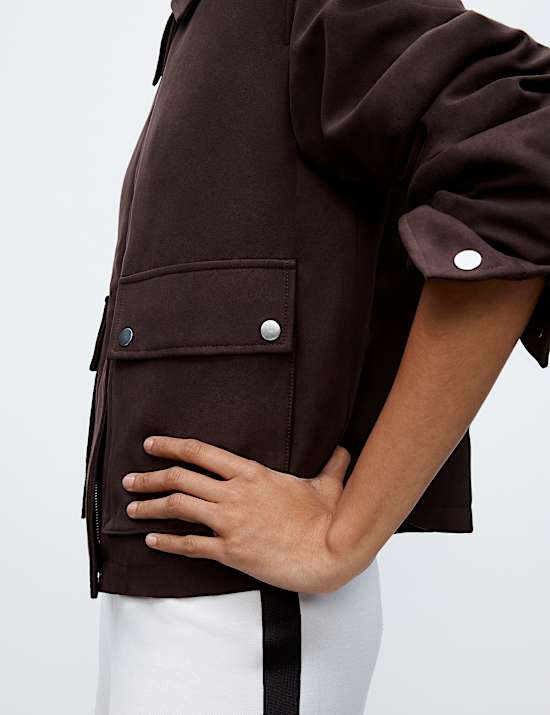 Truckerjacke aus Wildlederimitat