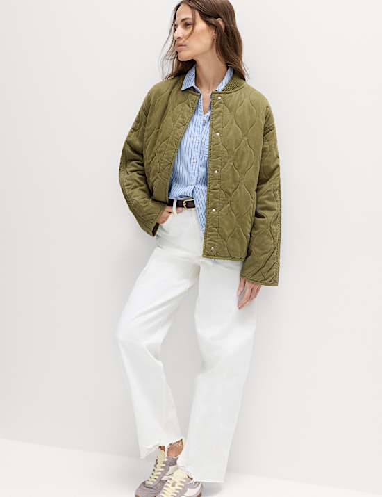 Quilted Waisted Bomber Jacket