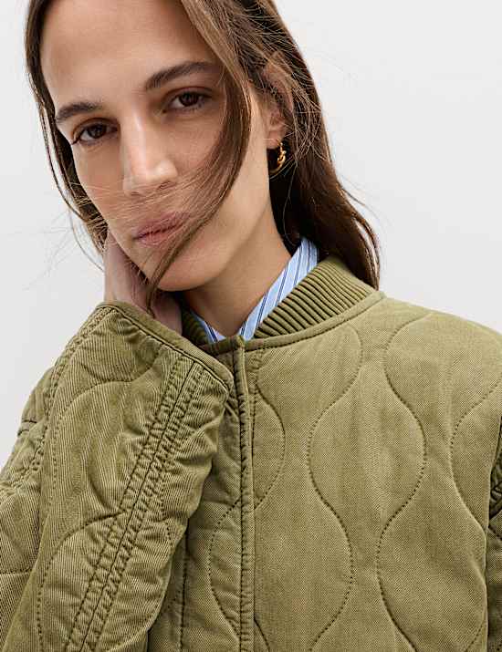 Quilted Waisted Bomber Jacket