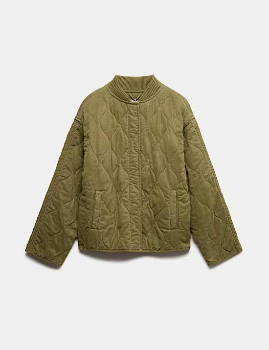 Quilted Waisted Bomber Jacket