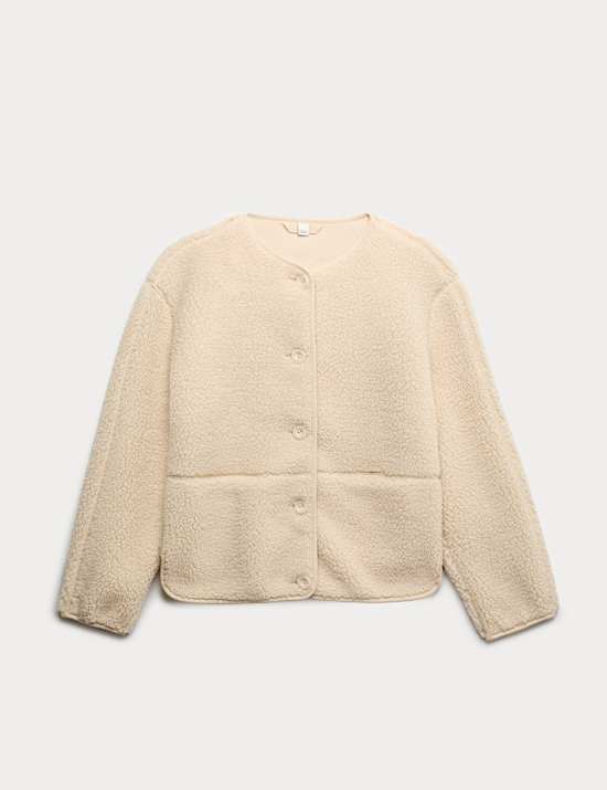 Fl&iacute;sov&aacute; bunda s umělou kože&scaron;inou