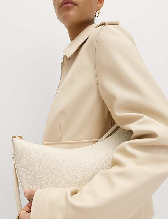 Faux Leather Harrington Jacket