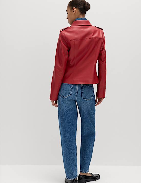 Faux Leather Harrington Jacket