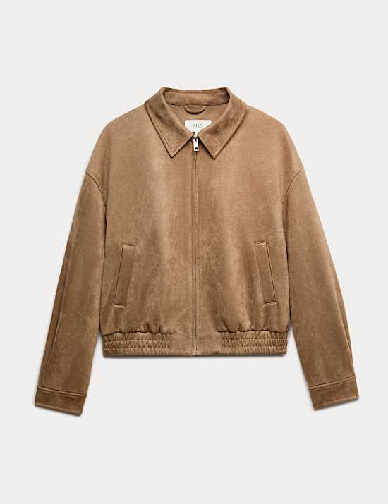 Veste Harrington en su&eacute;dine