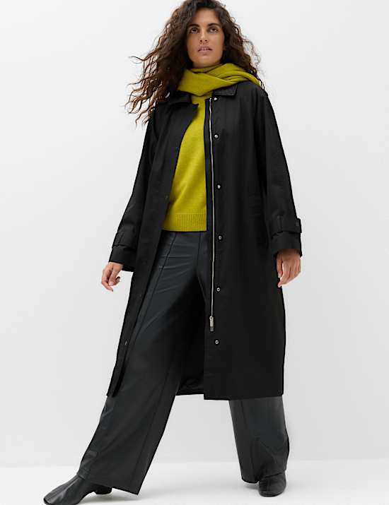 Pure Cotton Waxed Longline Cape Parka