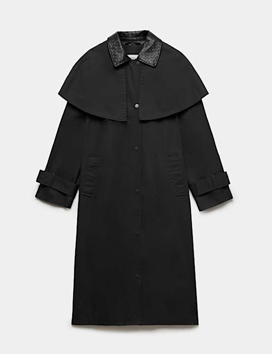 Pure Cotton Waxed Longline Cape Parka