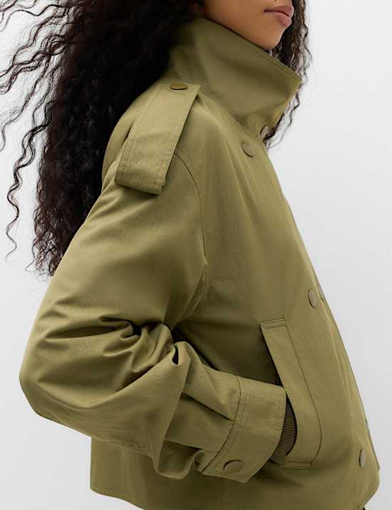Cotton Rich Double Breasted Utility Jacket