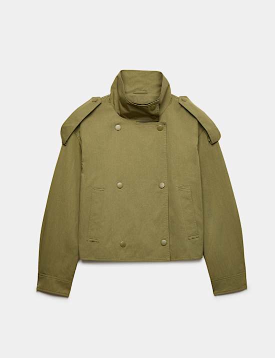 Cotton Rich Double Breasted Utility Jacket