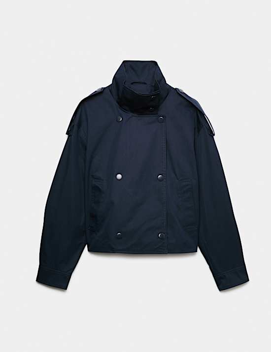 Cotton Rich Double Breasted Utility Jacket
